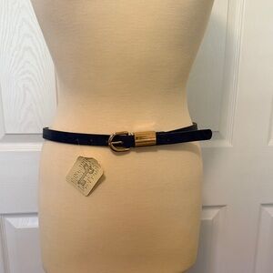 Navy Belt with Gold Buckle